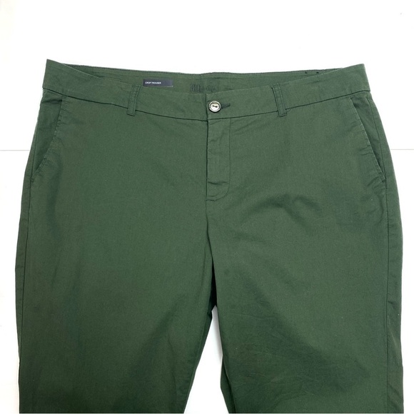 KUT from the kloth Crop Trouser Pants In Dark Olive Green Size 18 - Picture 3 of 8